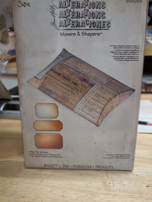 Tim Holtz Alterations Bigz Die Pillow Box w/ Labels