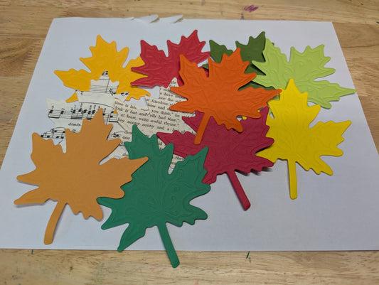 Lot of 6 Large Fall Leaves for Junk Journals, Card Making, Mixed Media, Scrapbooking, Papercrafts