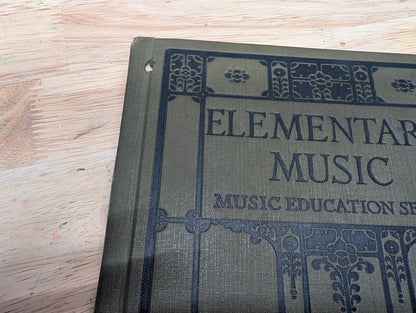 Elementary music music education series antique music textbook 1923 great for junk journals junk Journal cover collage ephemera
