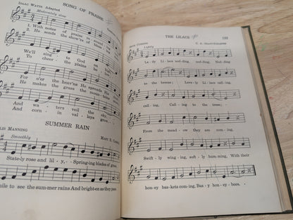 Elementary music music education series antique music textbook 1923 great for junk journals junk Journal cover collage ephemera