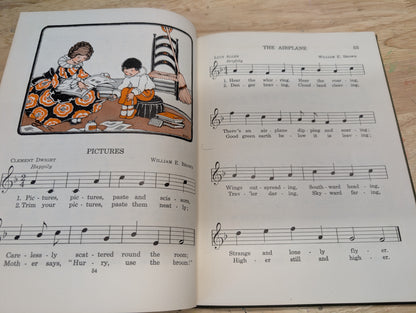 Elementary music music education series antique music textbook 1923 great for junk journals junk Journal cover collage ephemera