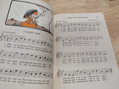 Elementary music music education series antique music textbook 1923 great for junk journals junk Journal cover collage ephemera