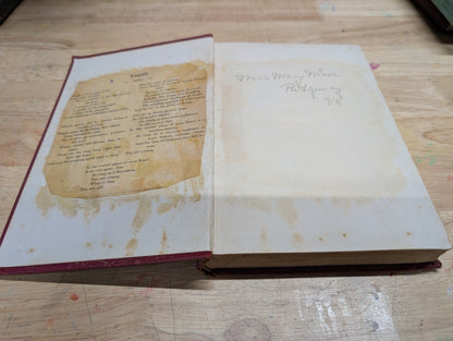 Reading in public schools antique textbook 1911 red book cover great for junk journals, collage art journals, mixed media paper crafts