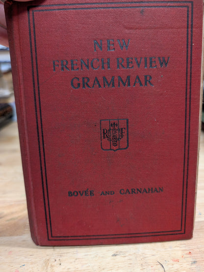 New French review grammar 1935 vintage French textbook great for junk journals, collage, mixed media and paper crafts