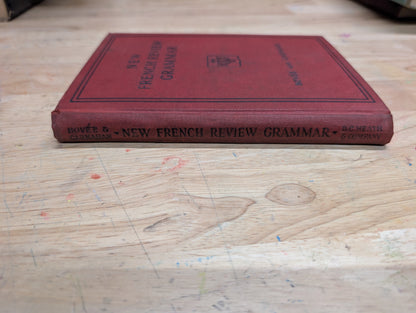 New French review grammar 1935 vintage French textbook great for junk journals, collage, mixed media and paper crafts