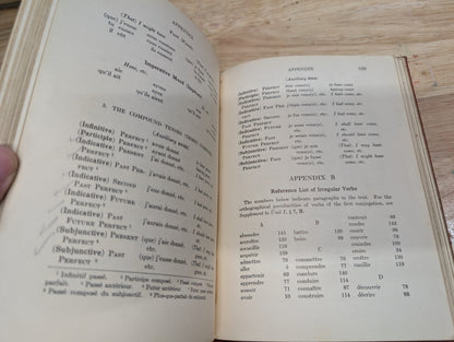 New French review grammar 1935 vintage French textbook great for junk journals, collage, mixed media and paper crafts