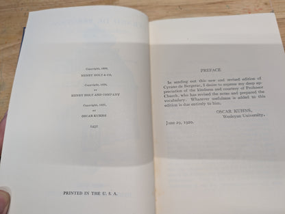 Rostand's Cyrano de Bergerac 1927 antique French play