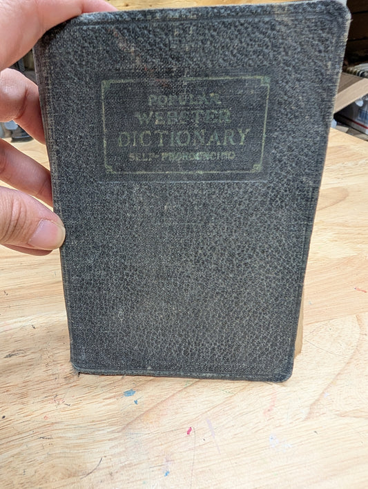Popular Webster Pocket dictionary 1929 leather bound dictionary