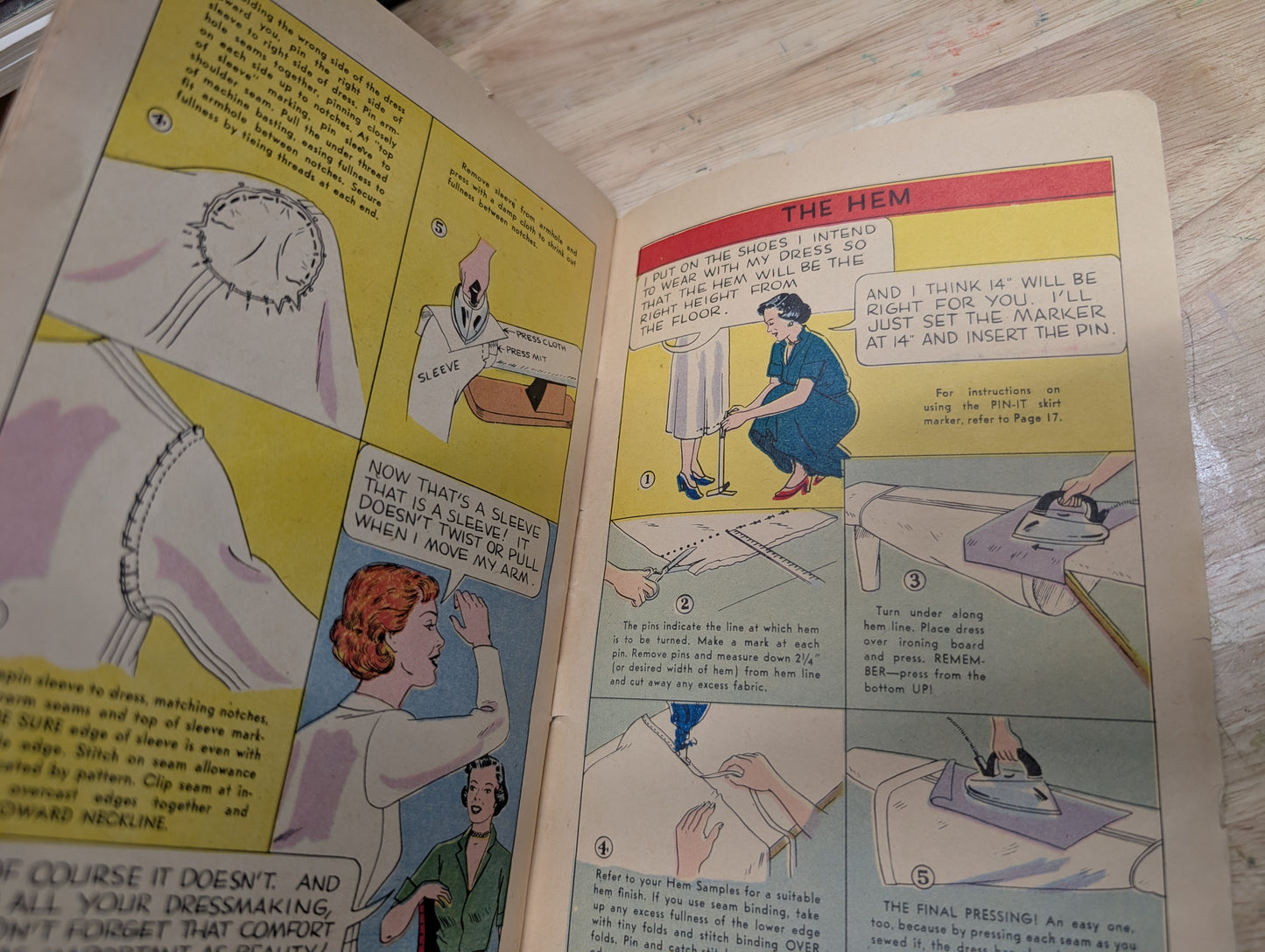 Home sewing is easy. Vintage sewing comic book