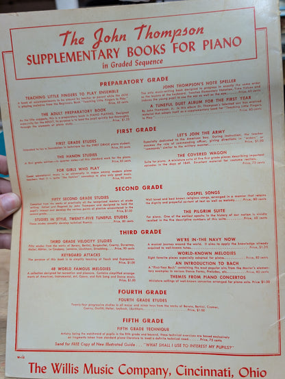 John Thompson's modern course for the piano the fourth grade book 1940