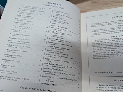 John Thompson's modern course for the piano the fourth grade book 1940