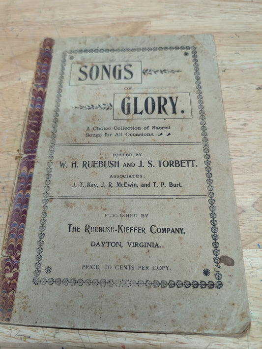 Songs of Glory antique hymnal from 1901