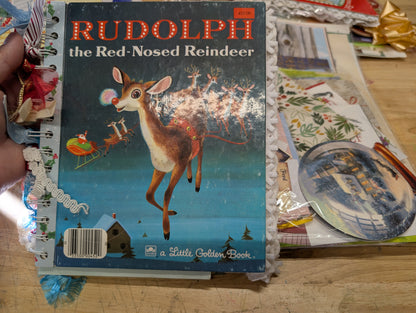 Rudolph The Rednose Reindeer Little Golden Book Christmas Junk Journal