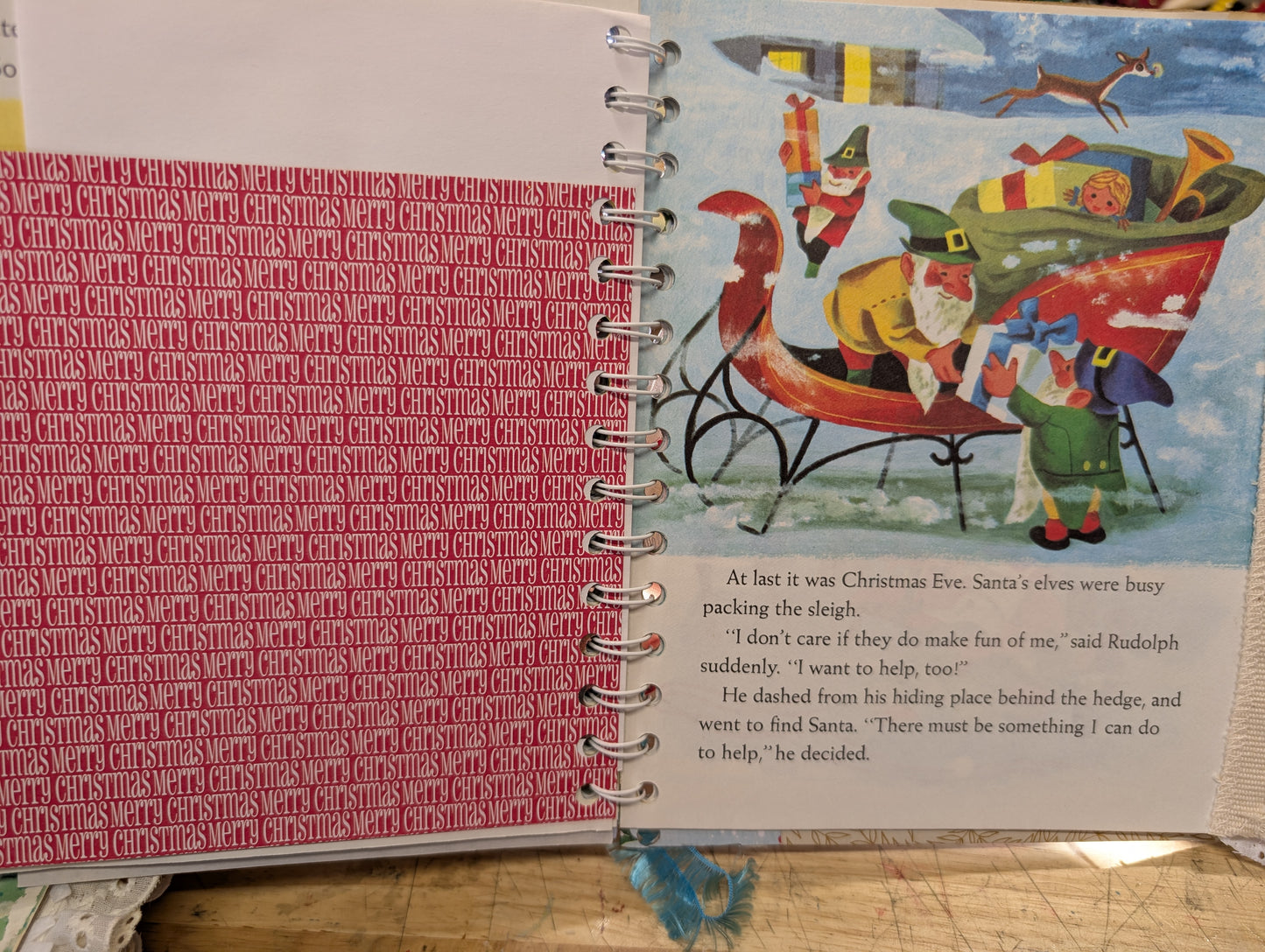 Rudolph The Rednose Reindeer Little Golden Book Christmas Junk Journal
