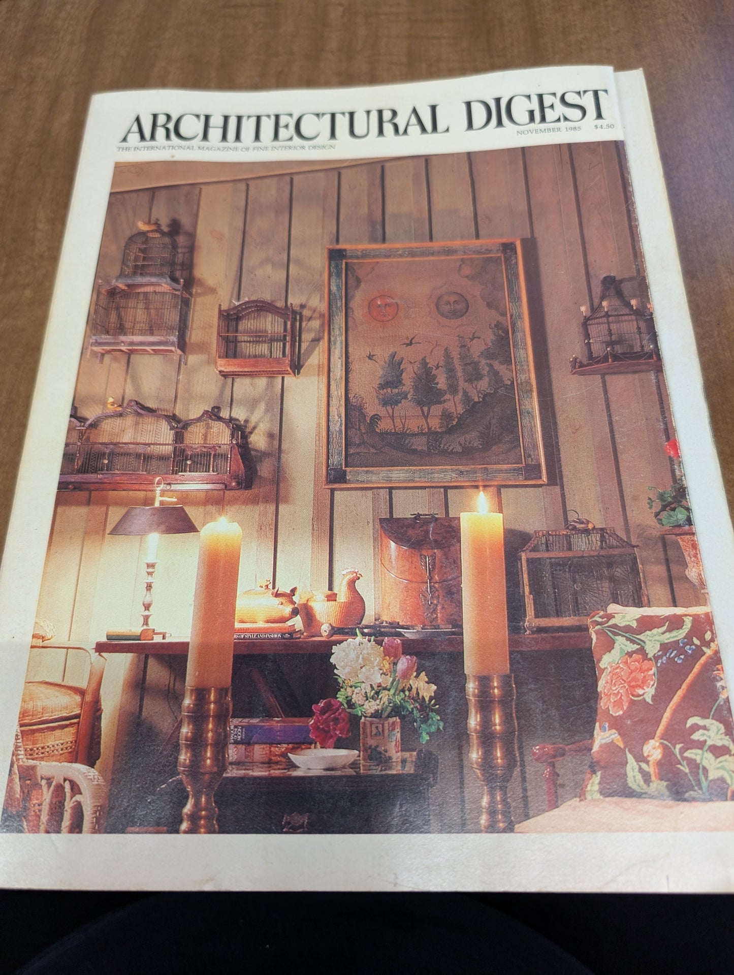 Architectural digest November 1985 vintage magazine for collage, junk journals, art journals, glue books, mixed media