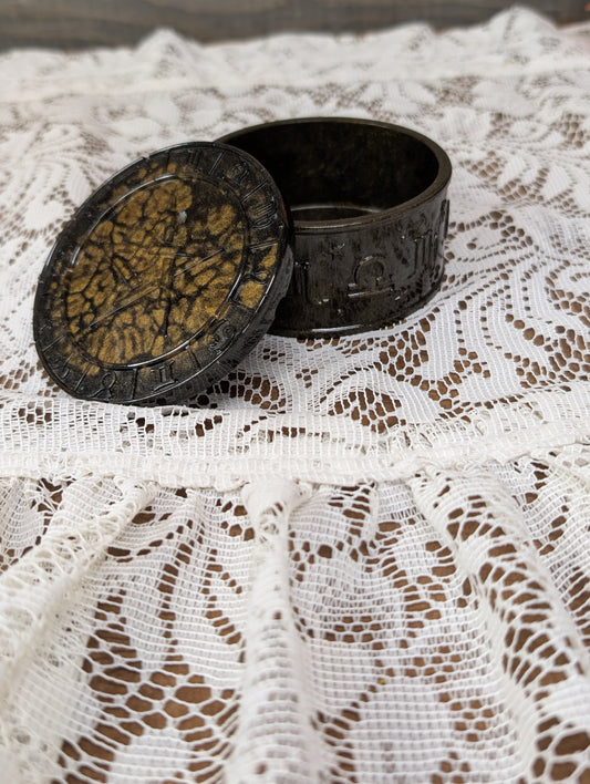 Black and Gold Celestial Zodiac Trinket Box
