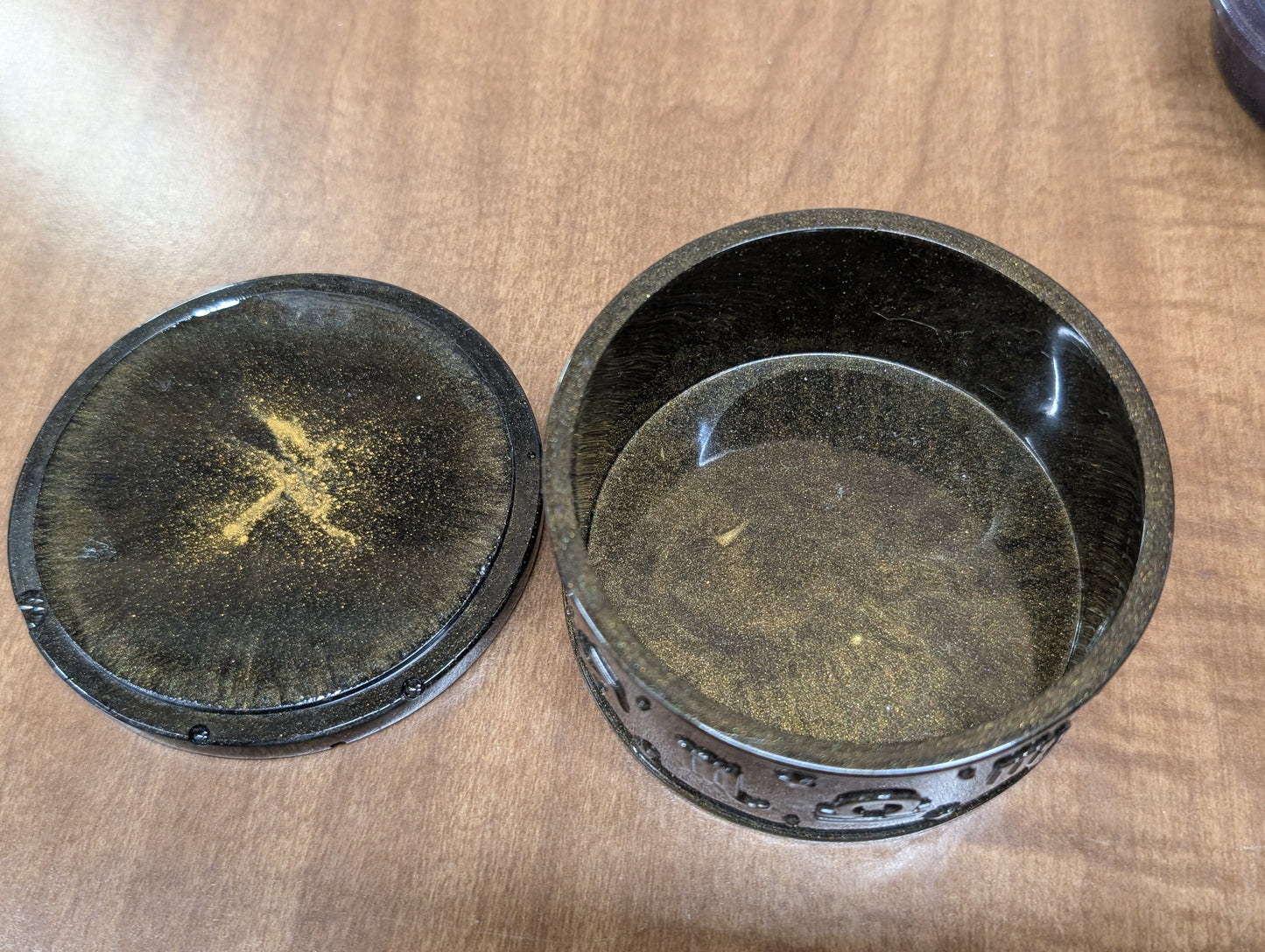 Black and Gold Celestial Zodiac Trinket Box