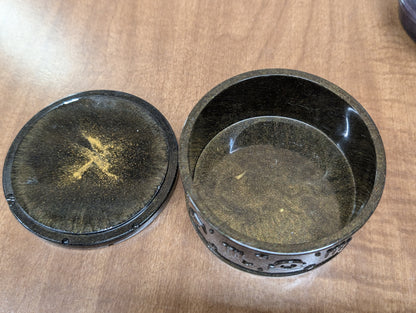 Black and Gold Celestial Zodiac Trinket Box