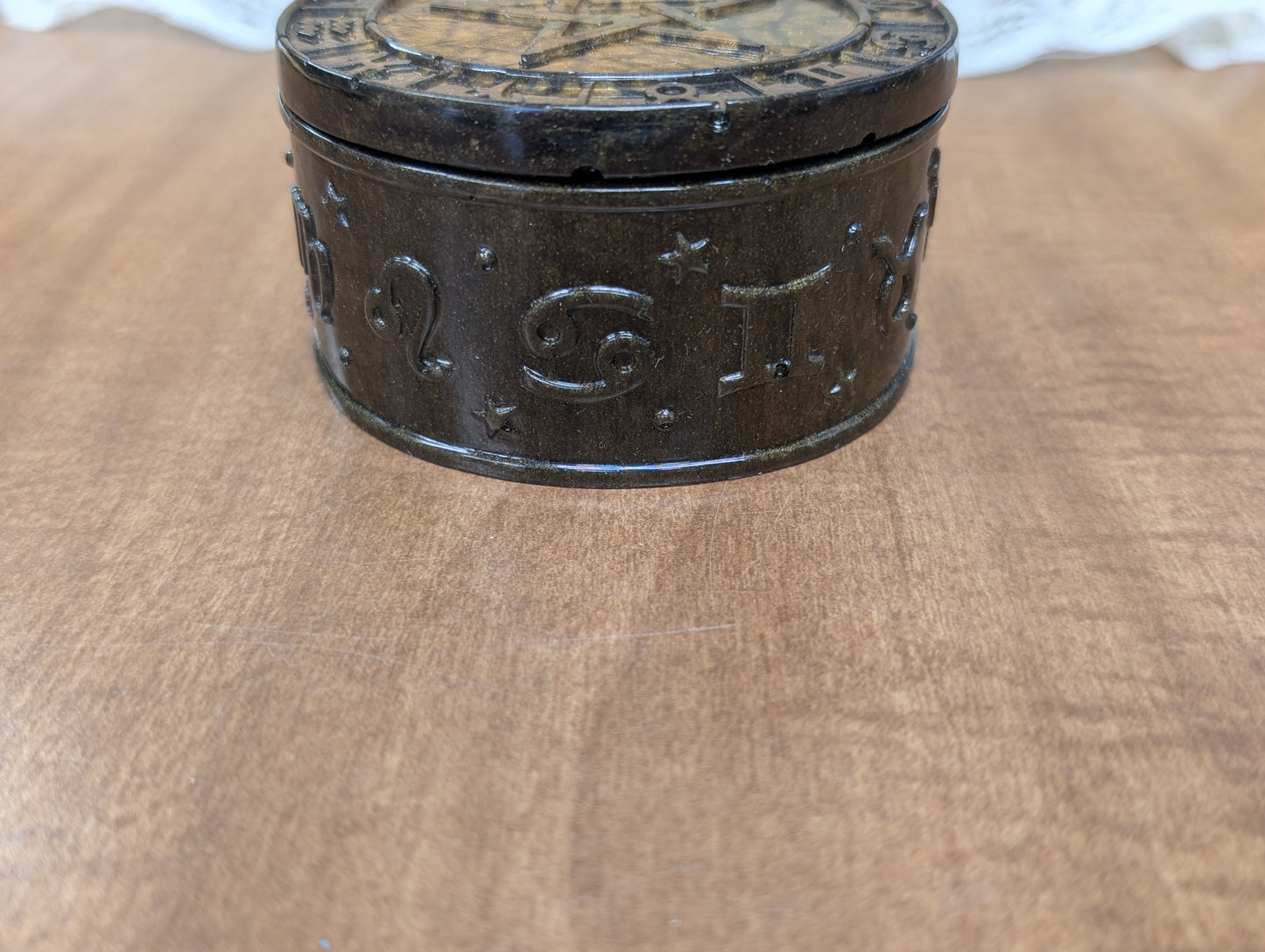 Black and Gold Celestial Zodiac Trinket Box