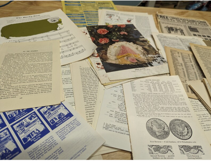 Book Page Soup Collage Pack, Masterboard, Gluebook, Junk Journal, Ephemera, Card Making, Mixed Media, Backgrounds, Altered Book, Art Journal