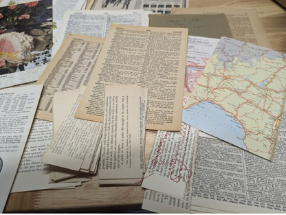 Book Page Soup Collage Pack, Masterboard, Gluebook, Junk Journal, Ephemera, Card Making, Mixed Media, Backgrounds, Altered Book, Art Journal