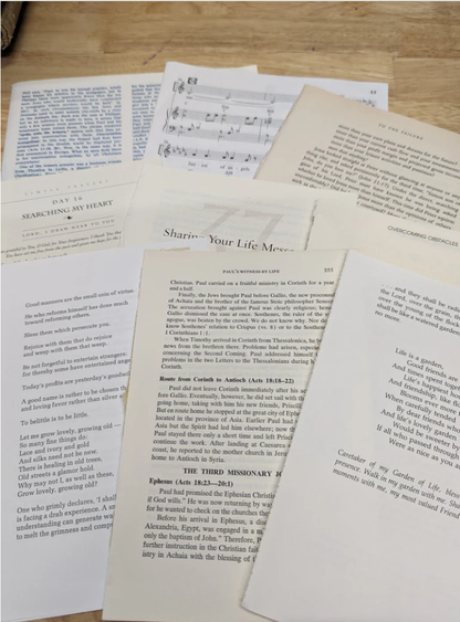 100+ pieces Christian Book Page And ephemera lot for prayer Journal Bible Journal Christian Journal, junk Journal, art Journal, mixed media