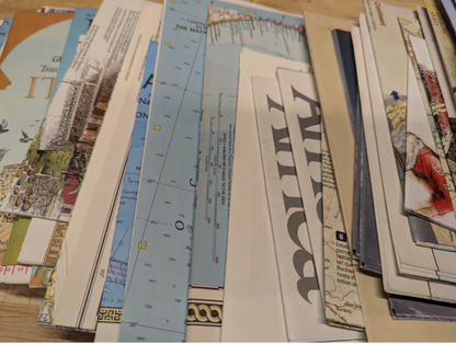 Lot of 3 National Geographic Maps for Collage, Junk Journal, Ephemera