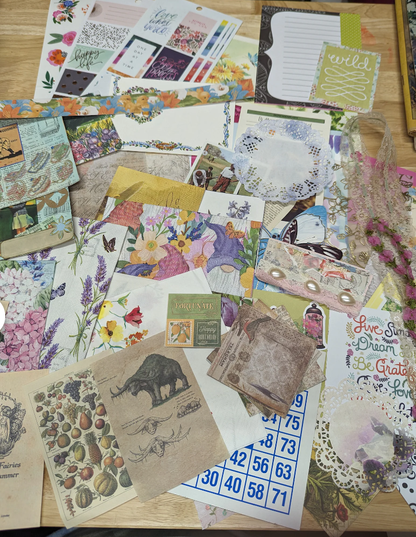60+ Piece Spring Ephemera/Collage Kit for Art Journals, Gluebooks, Junk Journals, Paper Crafts, Card Making