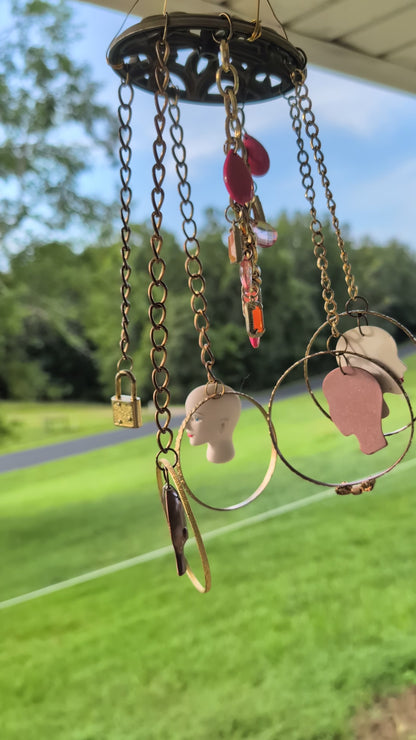 Material Girl - Beaded Repurposed Wind Chime