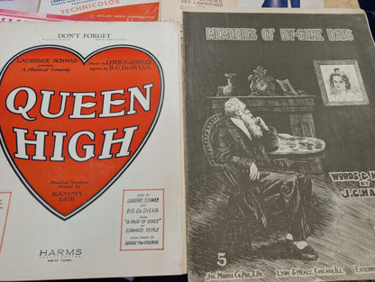 Lot of 10 antique vintage sheet music folios - different songs 1920s-1950s Lot 2