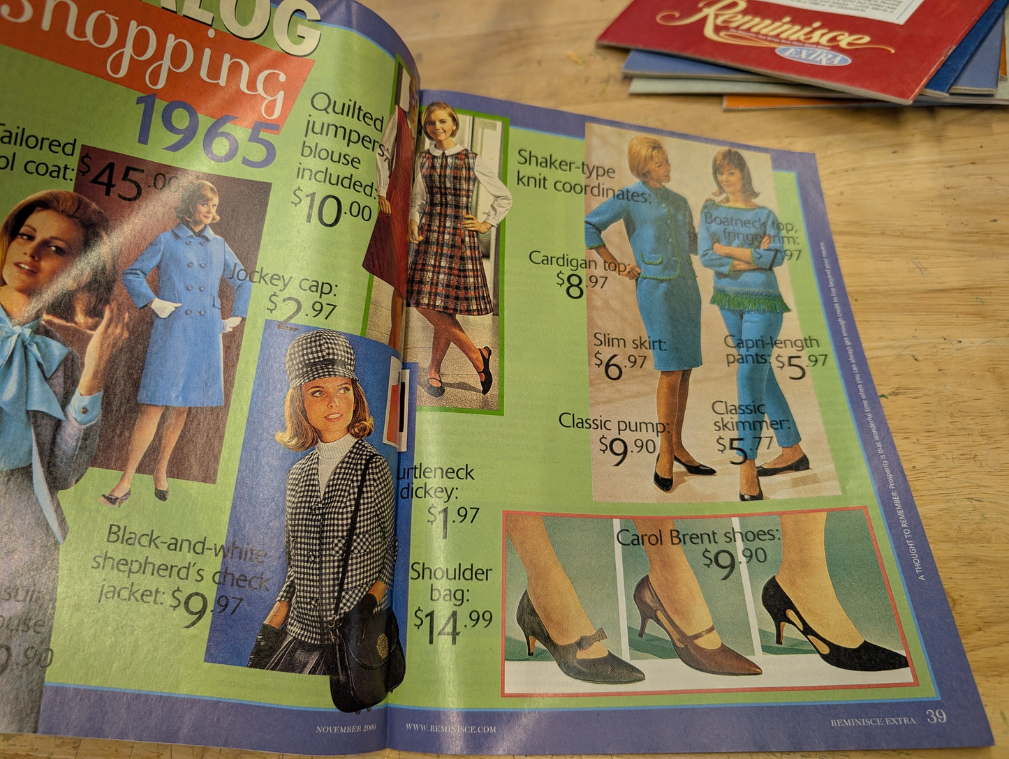 2008-2009 lot of nine reminisce magazines. Great for collage