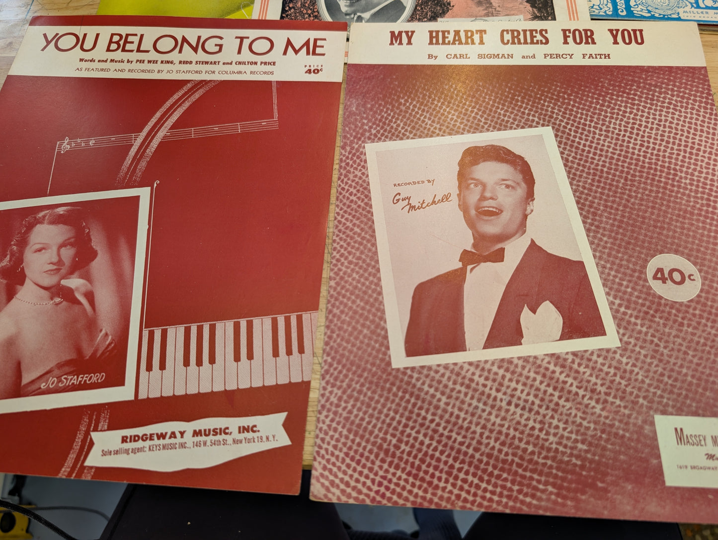 Lot of 10 antique vintage sheet music folios - different songs 1920s-1950s Lot 9