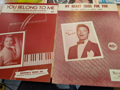 Lot of 10 antique vintage sheet music folios - different songs 1920s-1950s Lot 9