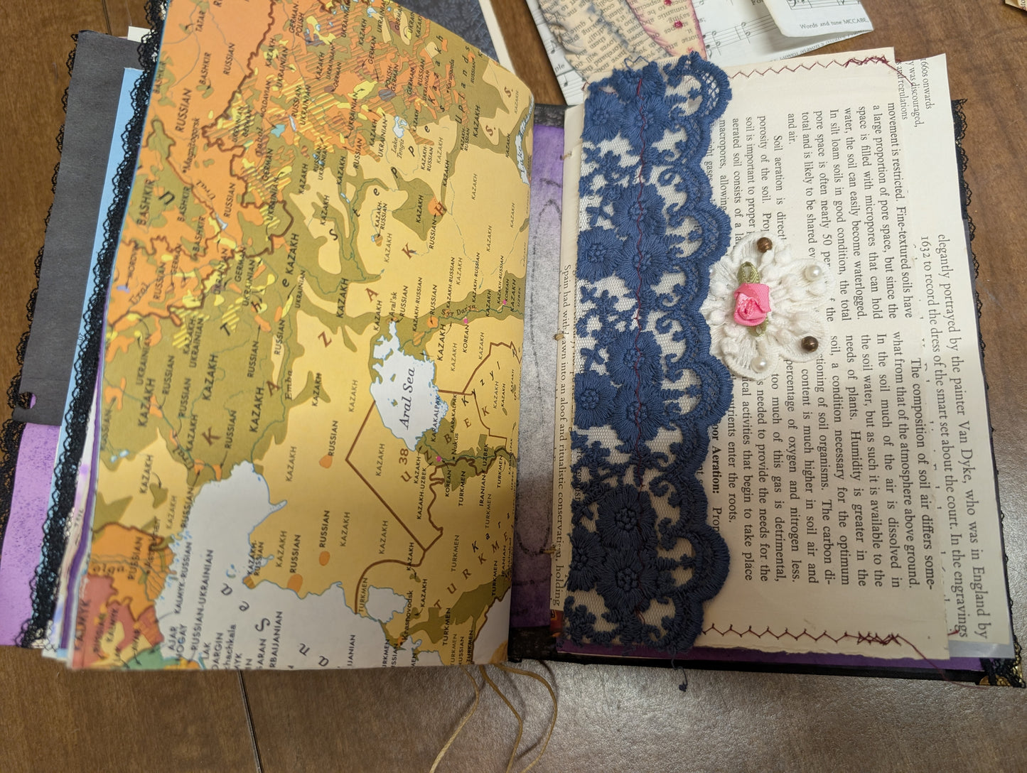 Midnight Journal - a dark color themed junk journal with ephemera