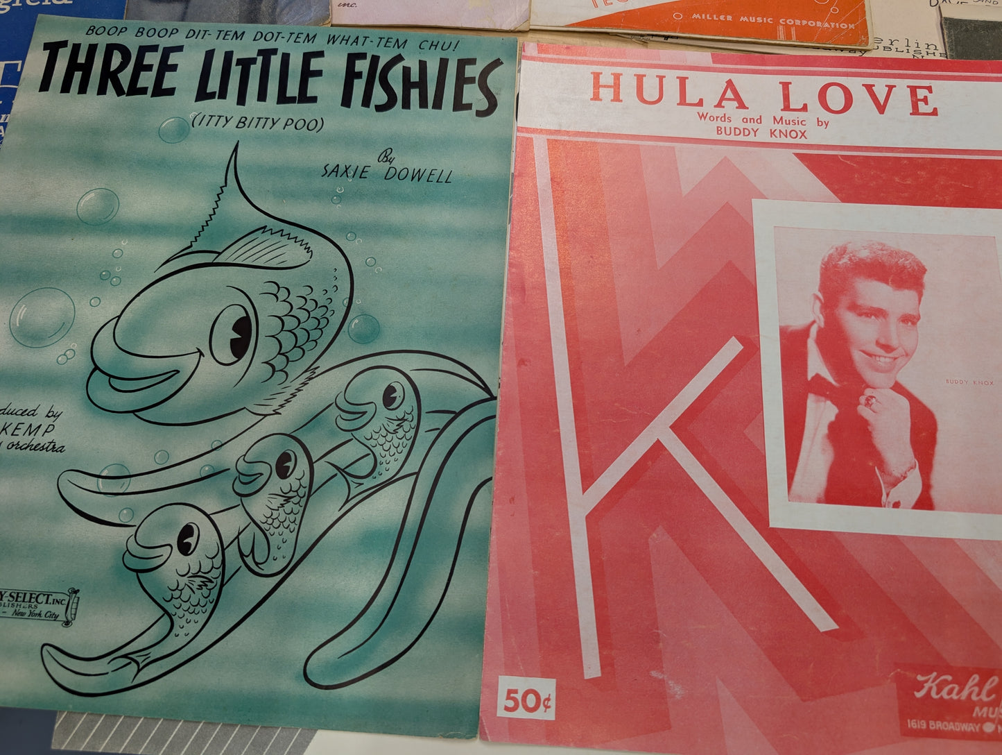 Lot of 10 antique vintage sheet music folios - different songs 1920s-1950s Lot 2