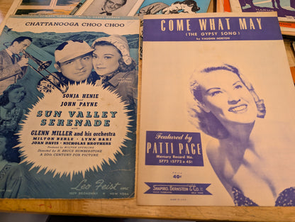 Lot of 10 antique vintage sheet music folios - different songs 1920s-1950s Lot 5