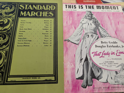 Lot of 10 antique vintage sheet music folios - different songs 1920s-1950s Lot 3