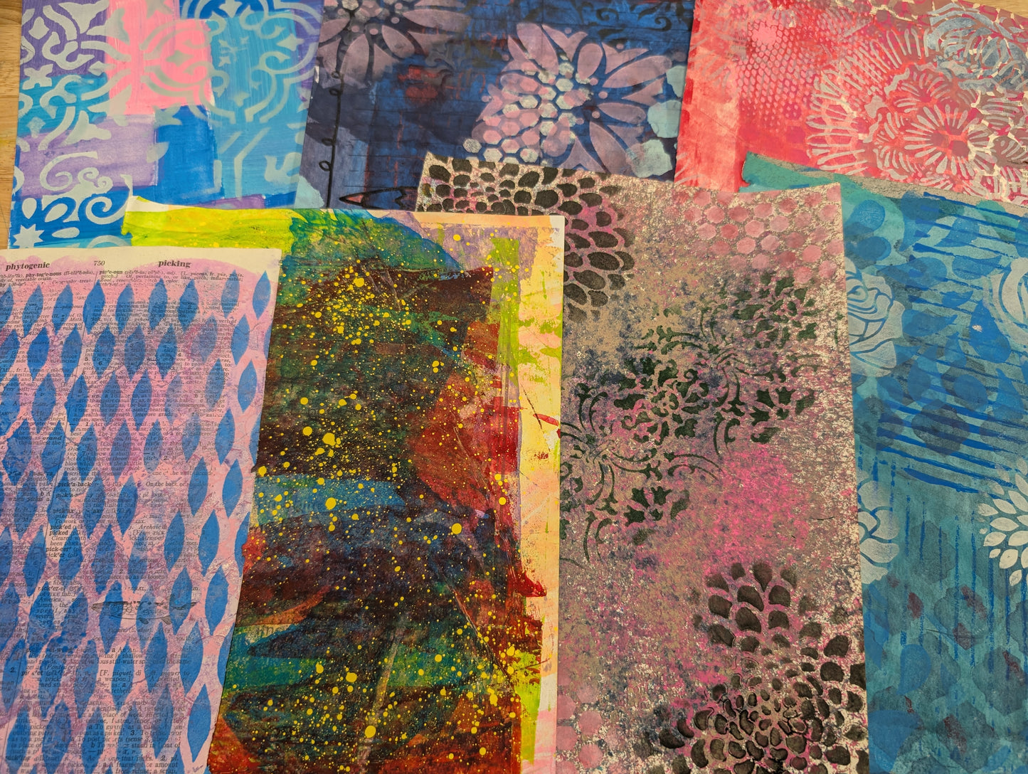 15+ painty papers for mixed media collage, art journal, junk Journal and paper crafts