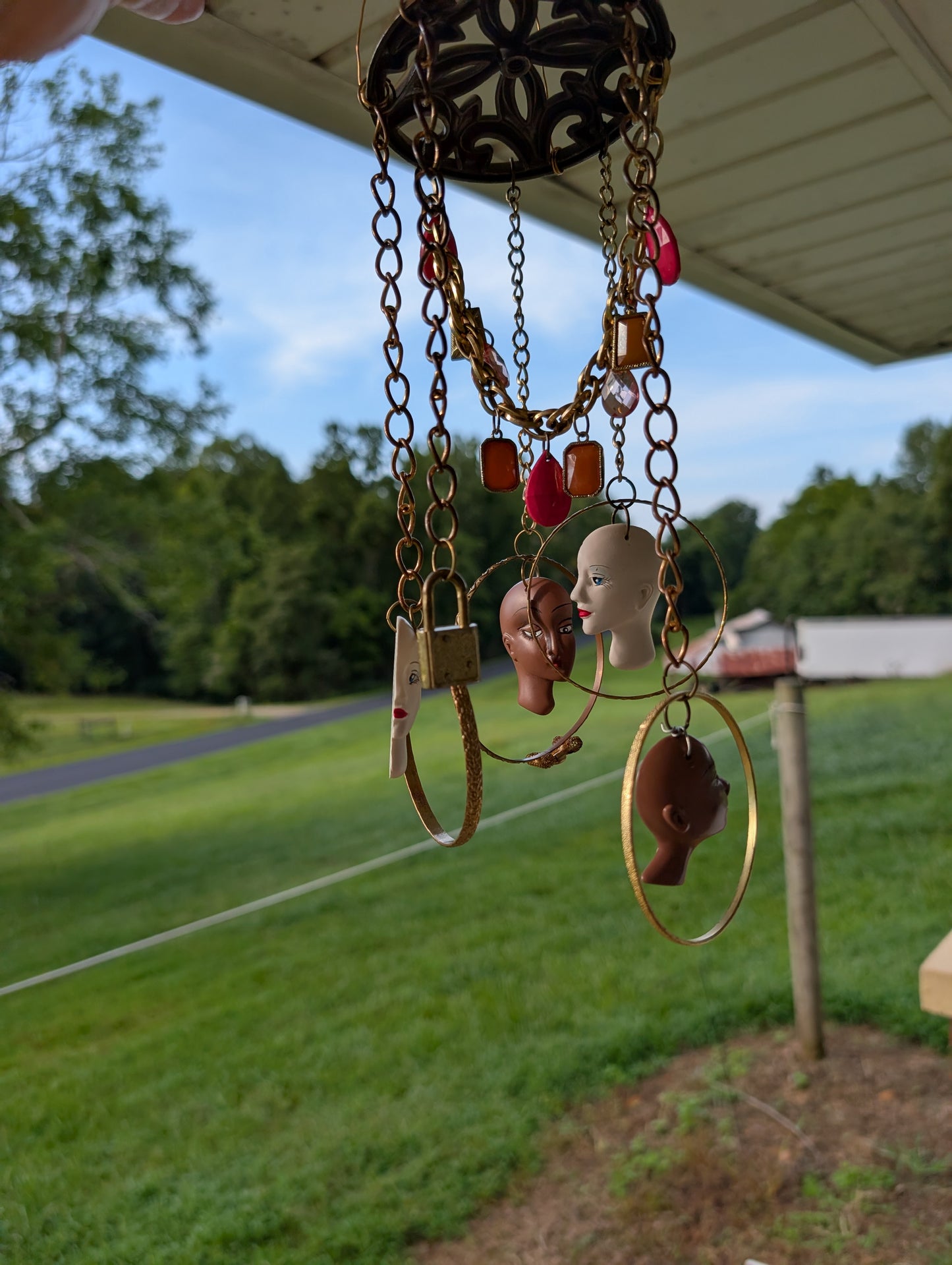 Material Girl - Beaded Repurposed Wind Chime