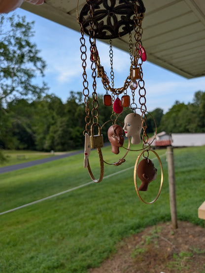 Material Girl - Beaded Repurposed Wind Chime