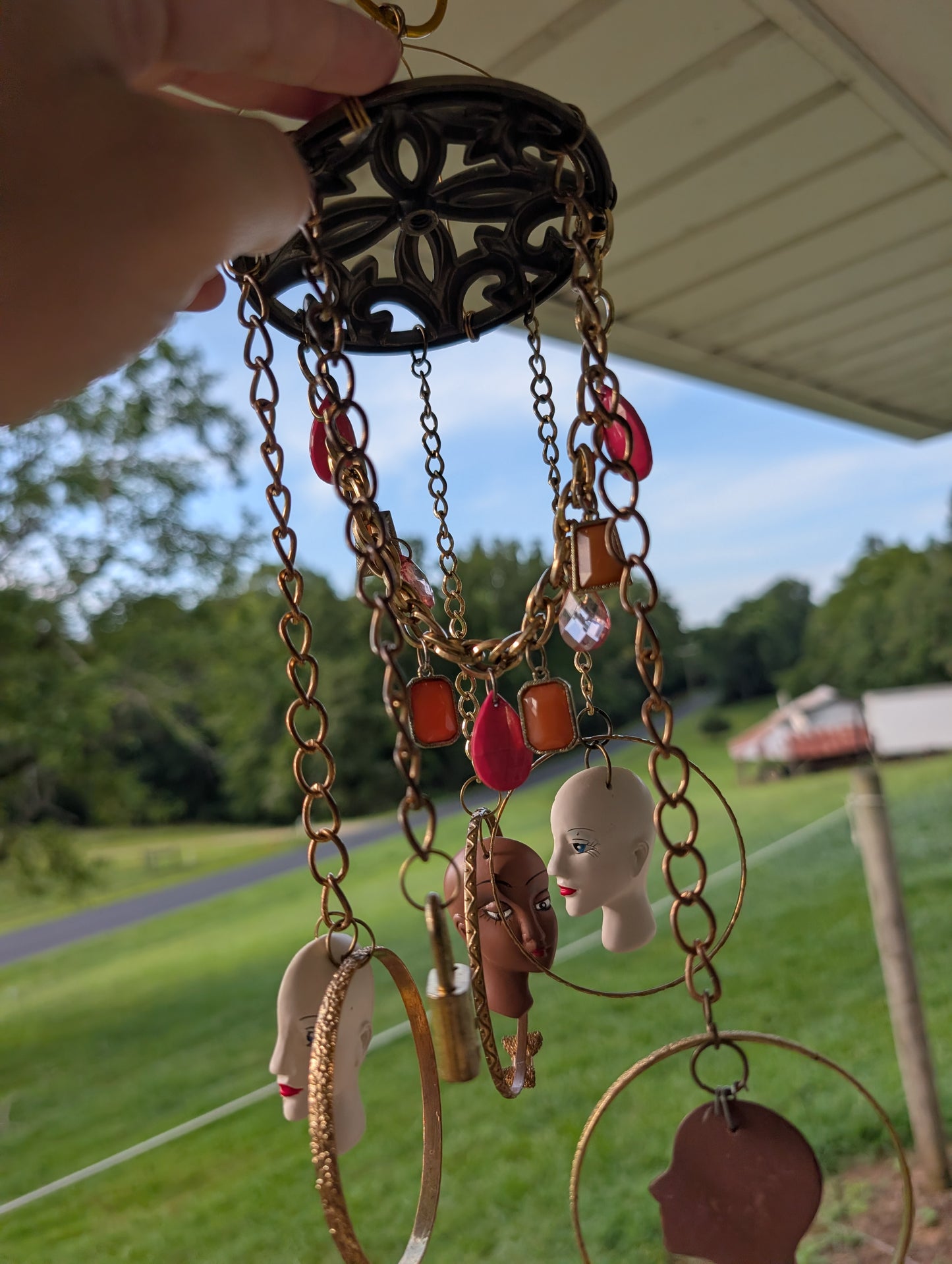 Material Girl - Beaded Repurposed Wind Chime