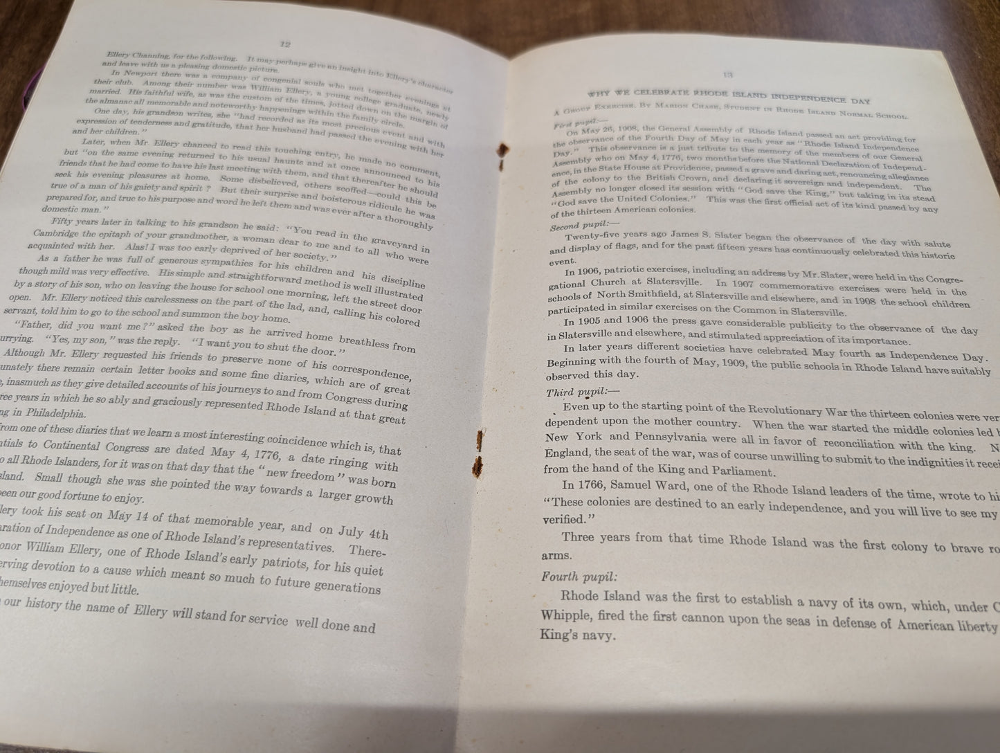 Rhode Island Independence Day 8th annual program for patriotic exercises in schools 1916