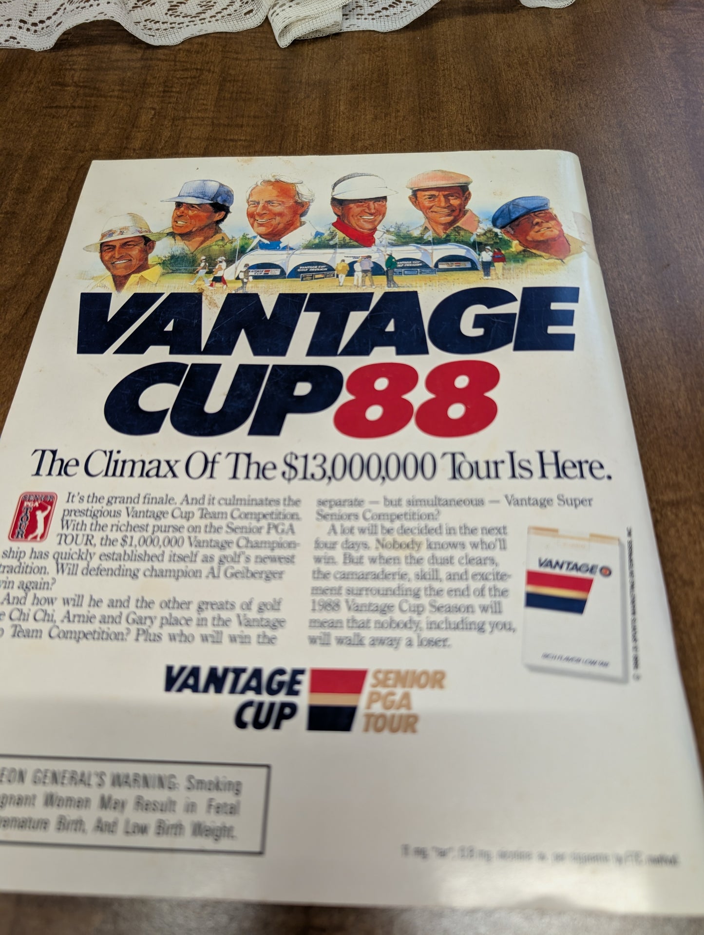 Vantage championship October 5-9 1988 Tanglewood program vintage golf program