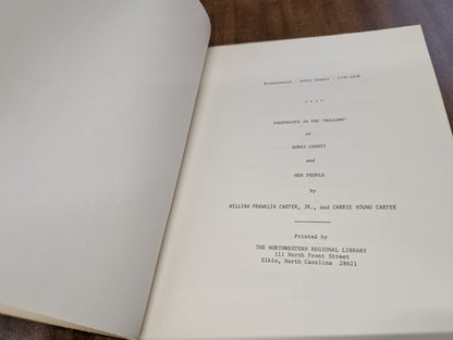 Footprints in the hollows 1776 to 1976 Surry County and her people by William Franklin Carter Jr. And Carrie young Carter