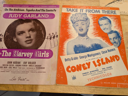 Lot of 10 antique vintage sheet music folios - different songs 1920s-1950s Lot 2