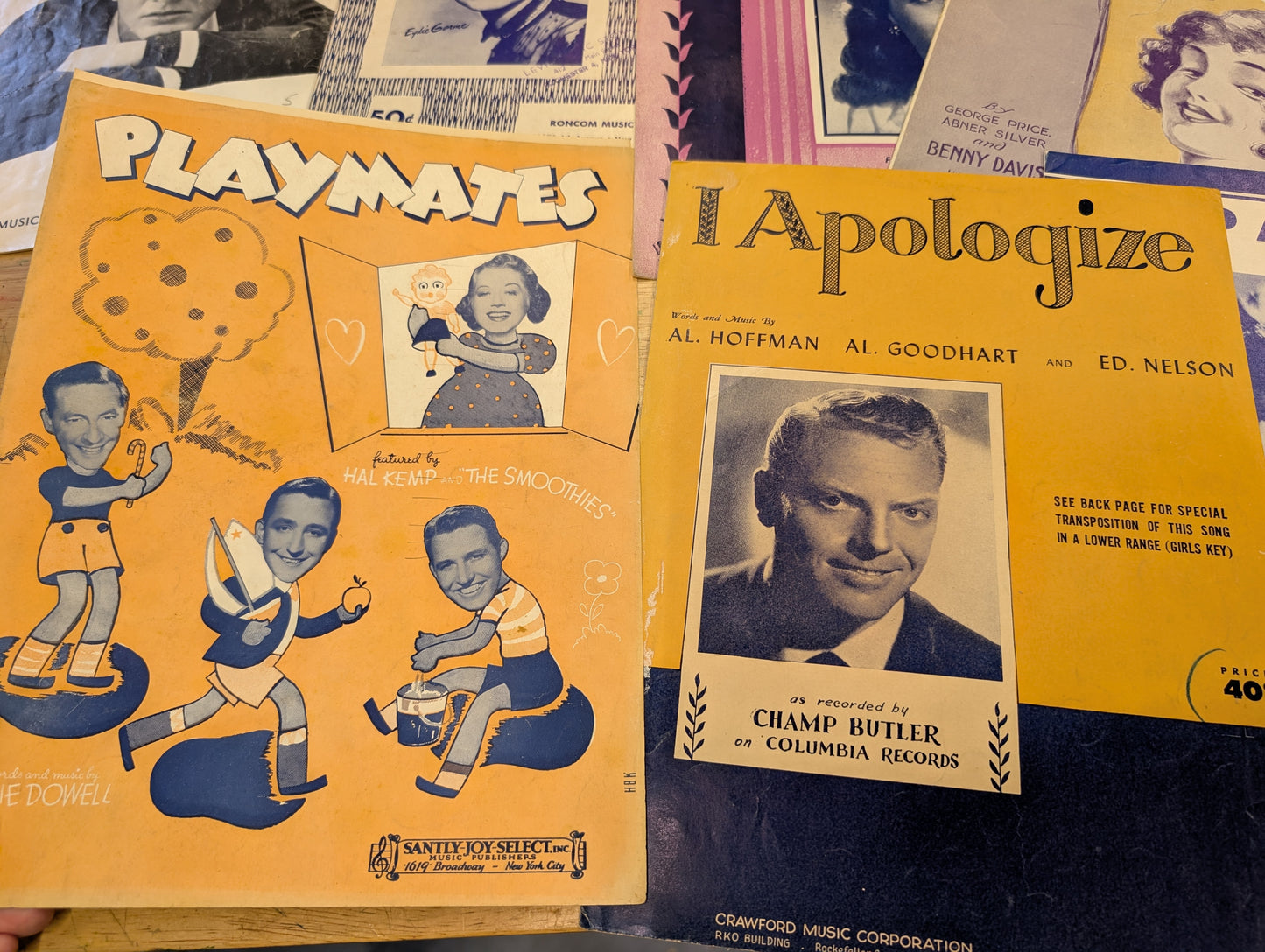 Lot of 10 antique vintage sheet music folios - 10 different song folios 1920s-1950s Lot 1