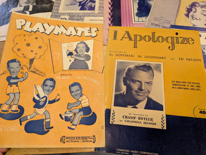 Lot of 10 antique vintage sheet music folios - 10 different song folios 1920s-1950s Lot 1