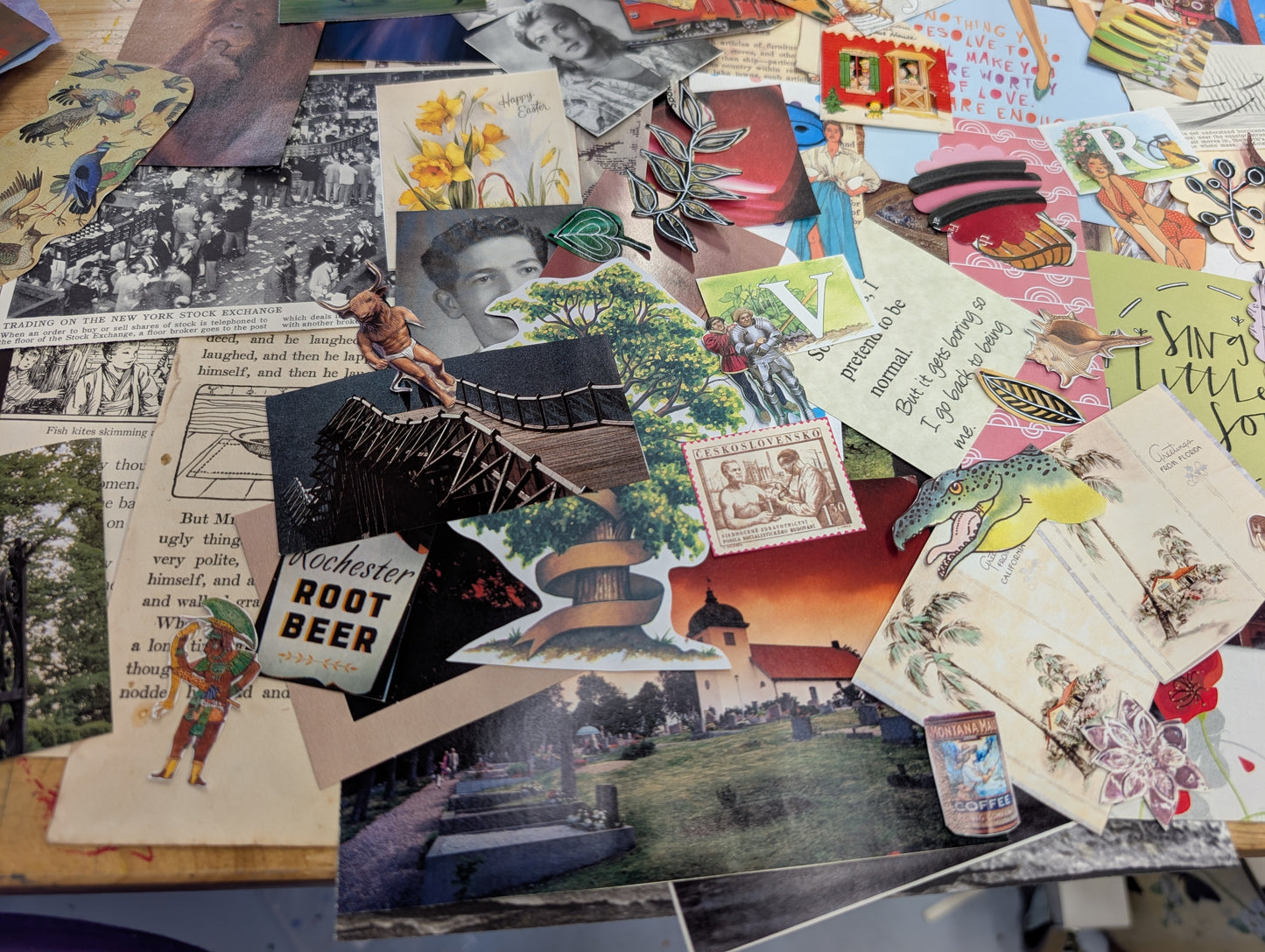 Collage Medley 160+ pieces Fussy Cuts, ephemera, book pages, and more