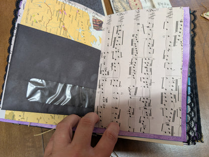 Midnight Journal - a dark color themed junk journal with ephemera