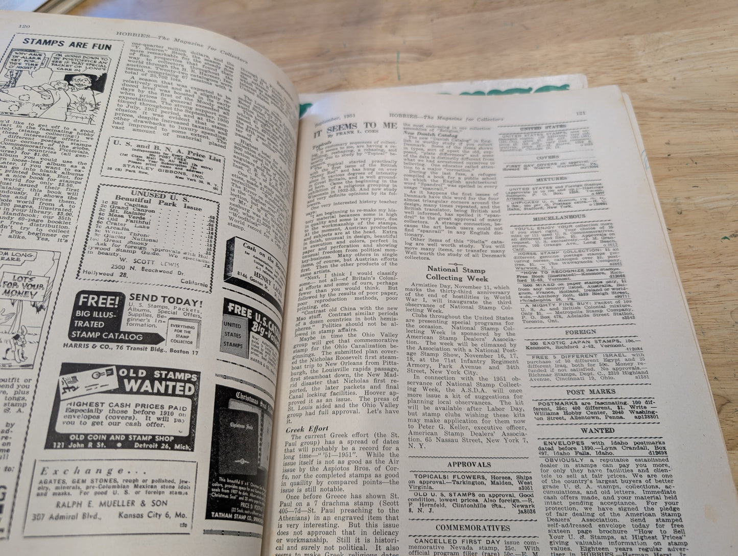 Lot of 2 1950s hobbies magazines the magazine for collectors